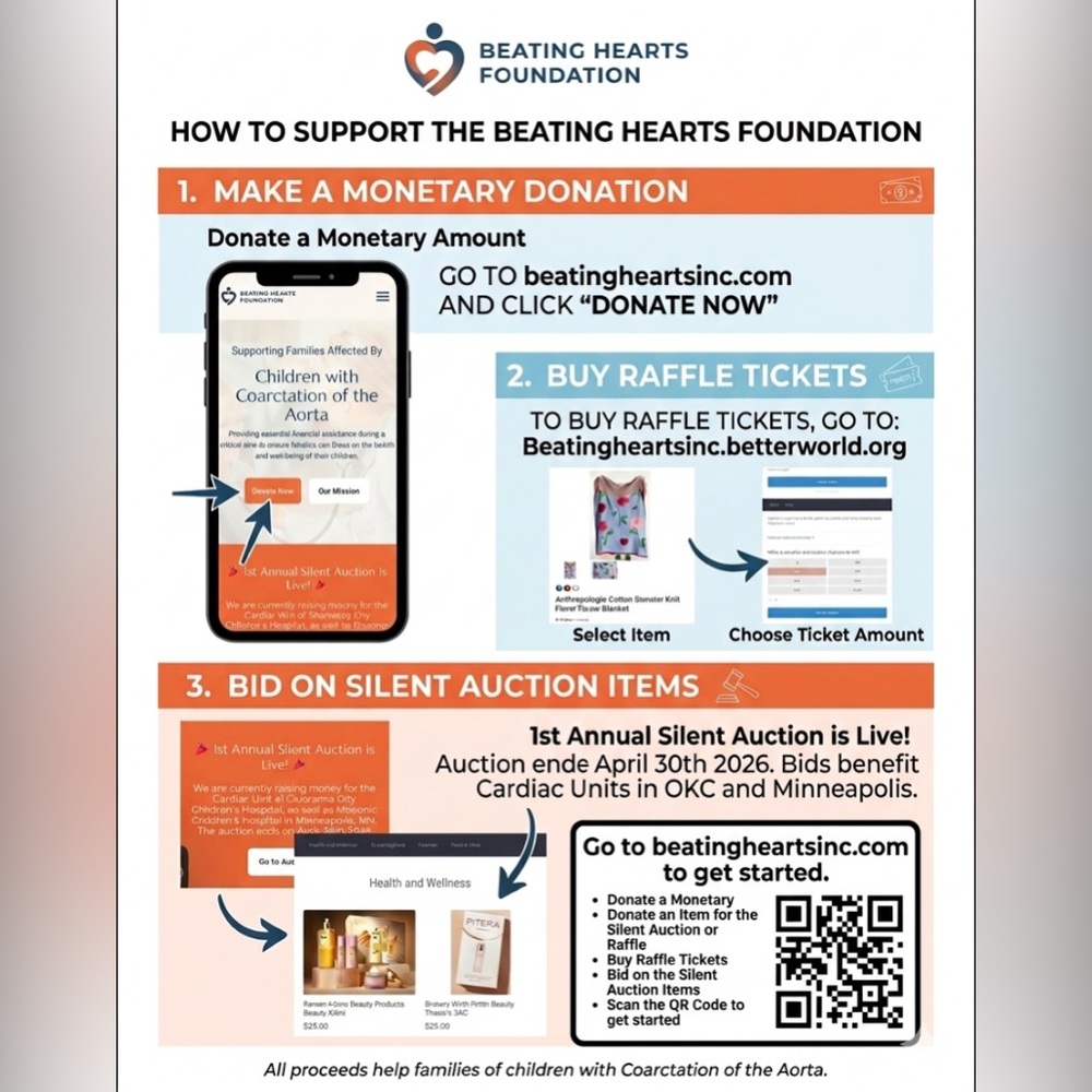 Beating Hearts Foundation Silent Auction Flyer